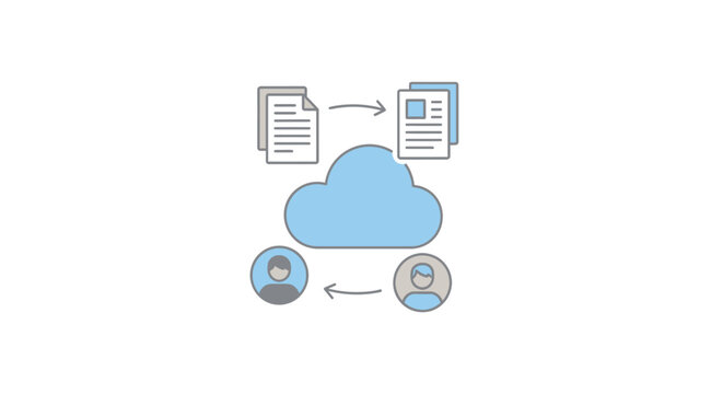 Cloud computing data transfer symbol.