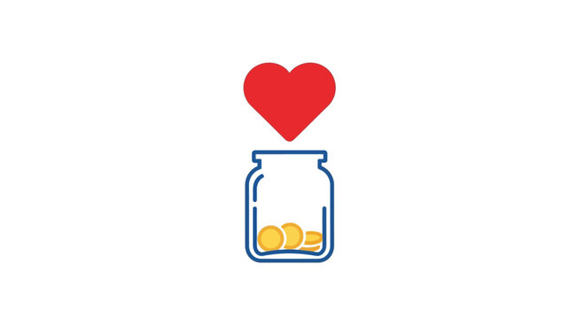 Donation Jar with Heart Symbol.