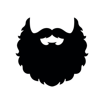 Black Santa Beard Silhouette on White Background.eps
