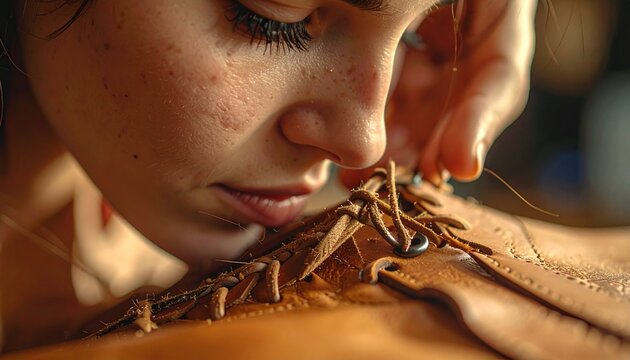 Close-up of a person holding a delicate insect specimen.