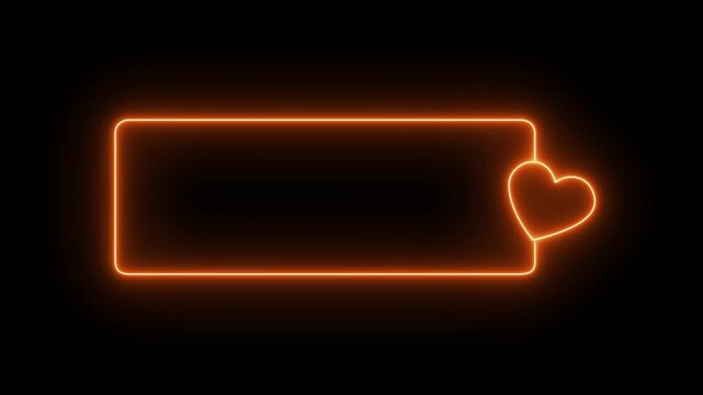 love neon hearts banner frame with text space.valentines day love tunnel, pink hearts on black background, valentine and romantic motion background.4k motion graphics video animation
