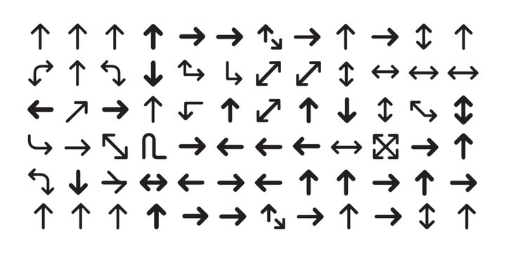 Arrow icon set. modern arrow icons, different shapes. perfect for web and mobile apps.