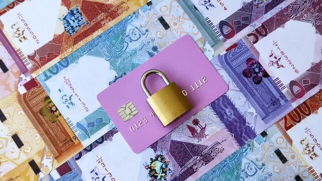 Blocking of a bank debit card, account, or bill, fraud, or bankruptcy. Blocking of a bank card as a background for your design