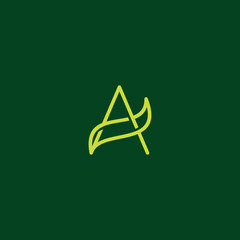Obraz premium Letter A Leaf logo Design. Initial Letter A Icon