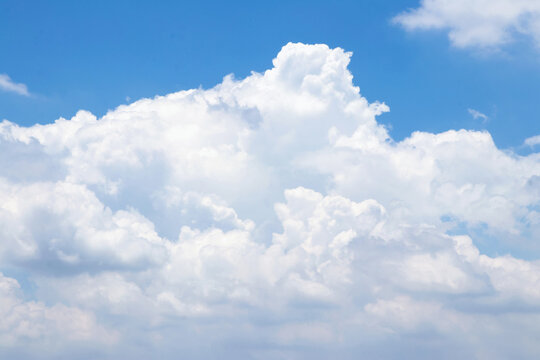 Natural Blue Sky with White Cumulus Clouds