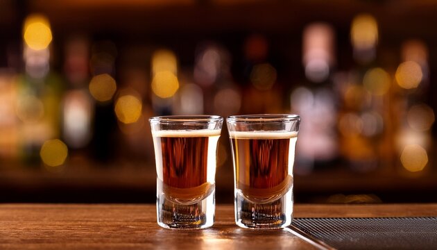Pair Of B52 Shots On A Bar