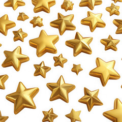 Obraz premium A collection of shiny gold stars on a transparent background