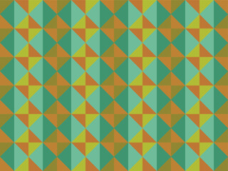 Obraz premium Seamless decorative mosaic tile pattern. Geometric abstract texture featuring repeating colored triangles. Ideal for interior decor, fabric print, and crafts.