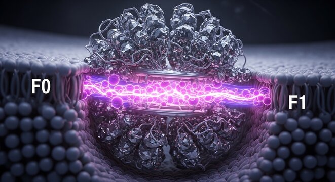 3D Animation of ATP Synthase Molecular Machine Generating Energy.