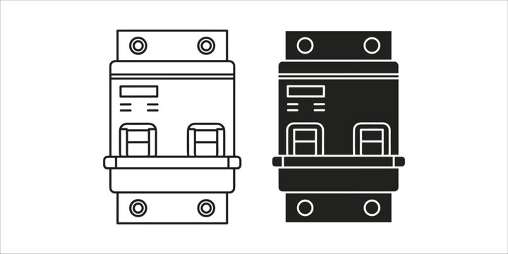 Electrical Fuse Cutout on white background with silhouette comparison for industrial design