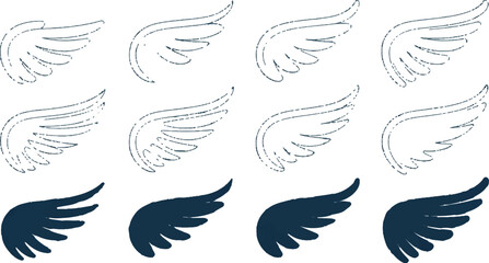 Fototapeta premium Wings spread wide in flight on a white background