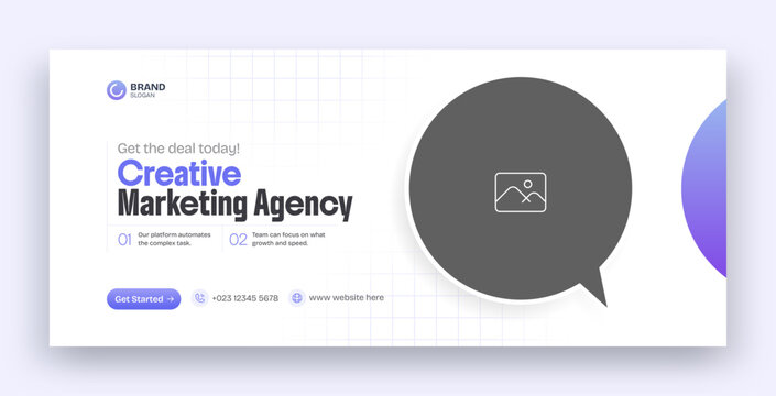 Creative corporate business digital marketing facebook cover web banner template