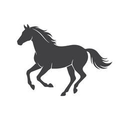 Fototapeta premium Galloping horse silhouette graphic vector icon with galloping, silhouette