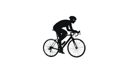 Naklejka premium Biking athlete maintains a fast pace on a racing road bike during a professional sports event.