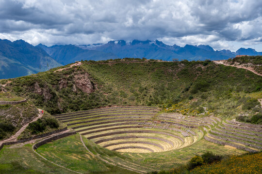Inca agricultural terraces at Moray in the Sacred Valley, Peru