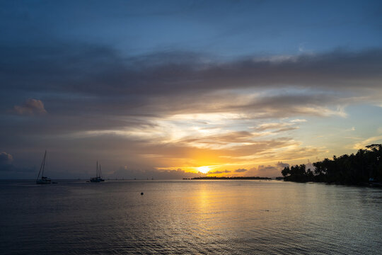 Sunset Over Tahaa Island, French Polynesia