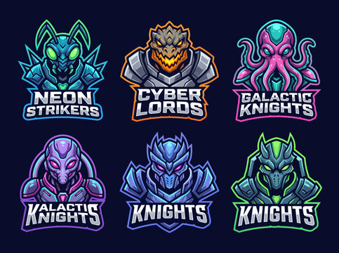 Esports Mascot Logos: Sci-Fi Creatures and Robotic Warriors Collection
