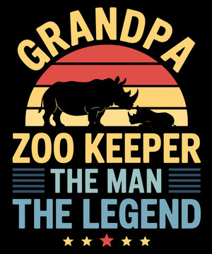 Retro Vintage Grandpa Zoo Keeper