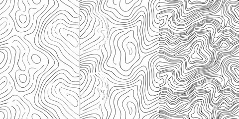 Fototapeta premium Wavy line pattern black and white seamless design