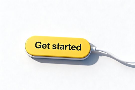 Yellow 'Get Started' button for call to action