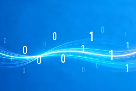 Binary code data flow for digital technology