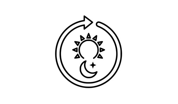 Circadian Symbol Daily Rhythm and Sleep Cycle Vector Icon