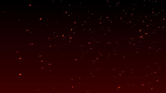 Fire sparks and glowing ember particle overlay loop on dark background 4K