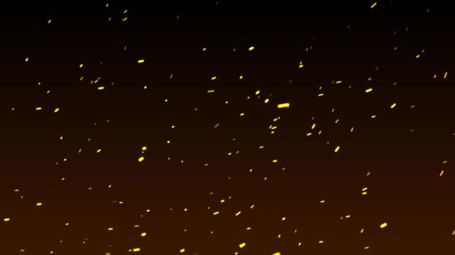 Fire sparks and glowing ember particle overlay loop on dark background 4K
