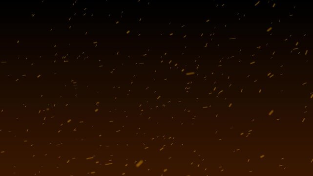 Fire sparks and glowing ember particle overlay loop on dark background 4K