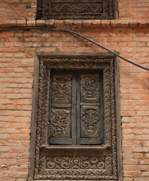 Intricate Wood Carvings on Traditional Newari Architecture in Kathmandu Nepal