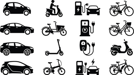Black and white of cars bicycles scooters and traffic signs automobile d © ROHIMA