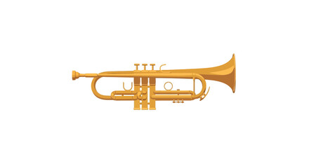 Obraz premium Golden Trumpet Musical Instrument Isolated on White Background