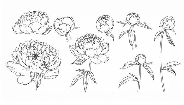 Minimalist line art sketches of human brain anatomy.