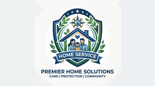 Premier Home Solutions Service Logo Design.