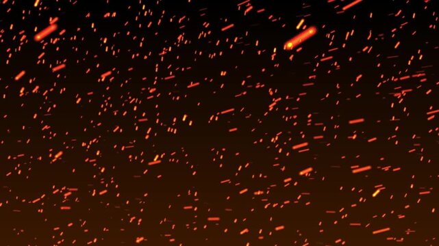 Fire sparks and glowing ember particle overlay loop on dark background 4K