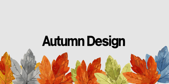 Autumn Leaf Border A Colorful Vector Illustration On A Light Gray Background