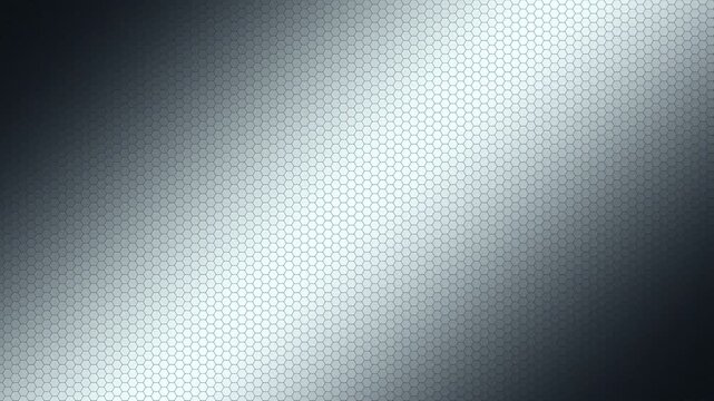 Hexagonal metallic grid background with moving light sweep
