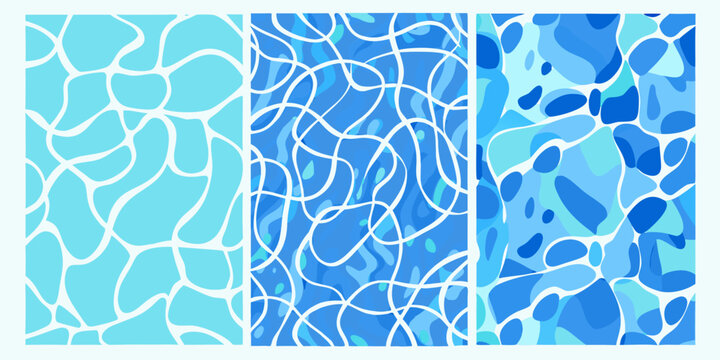 Abstract Water Ripple Textures A Set Of Three Seamless Vector Patterns abstract ripple