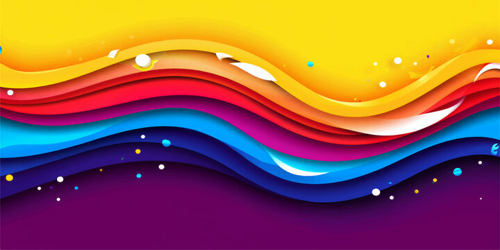 An abstract colorful wave background featuring futuristic blue and orange vector line patterns creates a vibrant flowing curve design backdrop