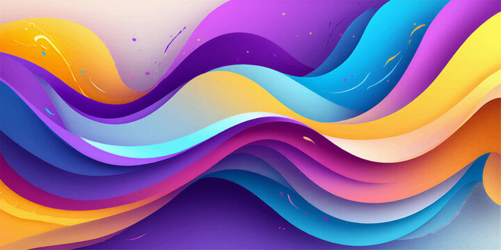 Abstract colorful wave background featuring a flowing rainbow line vector design for a modern business banner or web wallpaper backdrop decoration