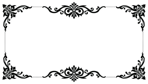 Corner scrolls and side ornaments form a balanced decorative frame for formal document layouts today.