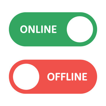 toggle switch icons green red online offline status indicator button