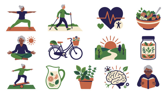 Elderly People Engage in Diverse Healthy Lifestyle Activities for Well-being and Longevity