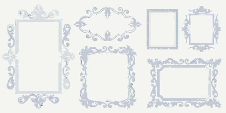 baroque and rococo style decorative frames vector ornate frame design illustration pattern