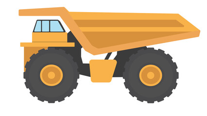 Large Yellow Mining Dump Truck Illustration for Construction and Heavy Industry Projects © brezqy
