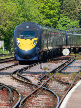 Commuter train at Canterbury West station, UK
