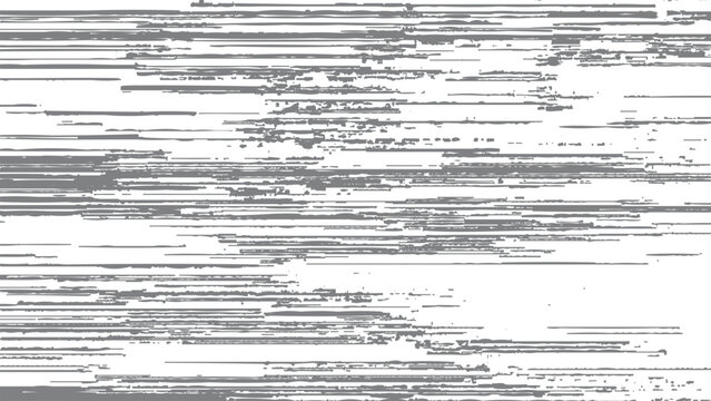 Glitchy digital distortion effect with horizontal lines on white background