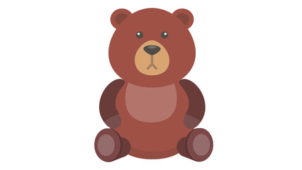 Fototapeta premium Cute Brown Teddy Bear Cartoon Illustration Representing Childhood Joy and Soft Stuffed Toys for Nursery Decoration and Playtime Activities
