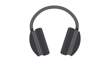 Obraz premium Minimalist black over-ear headphones illustration for music, podcasting, and audio studio equipment isolated on white background