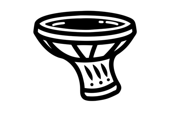 darbuka percussion instrument silhouette illustration for middle eastern music rhythm and cultural design